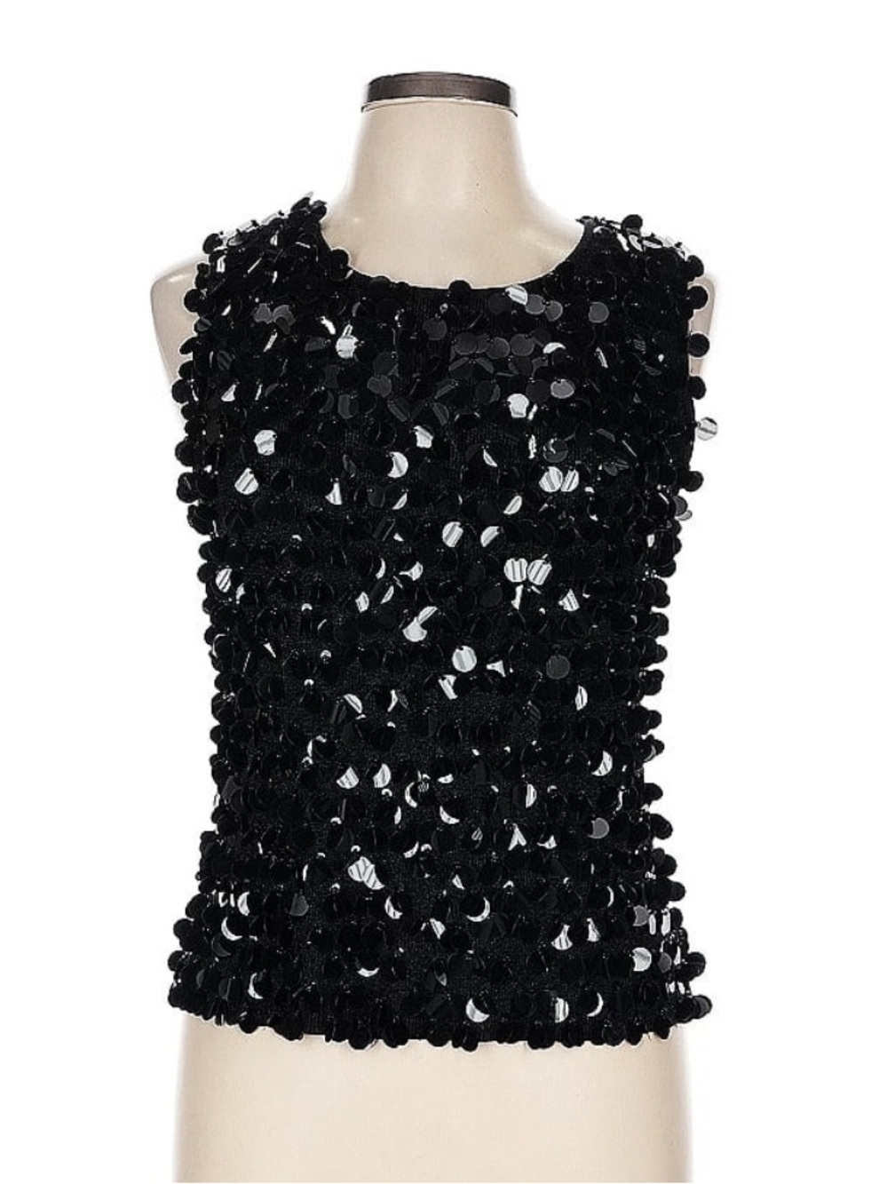 Joseph A Black Sequin-Embellished Sleeveless Top